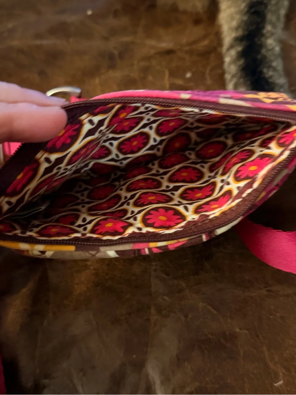Vera Bradley Hot Pink Floral Quilted Crossbody